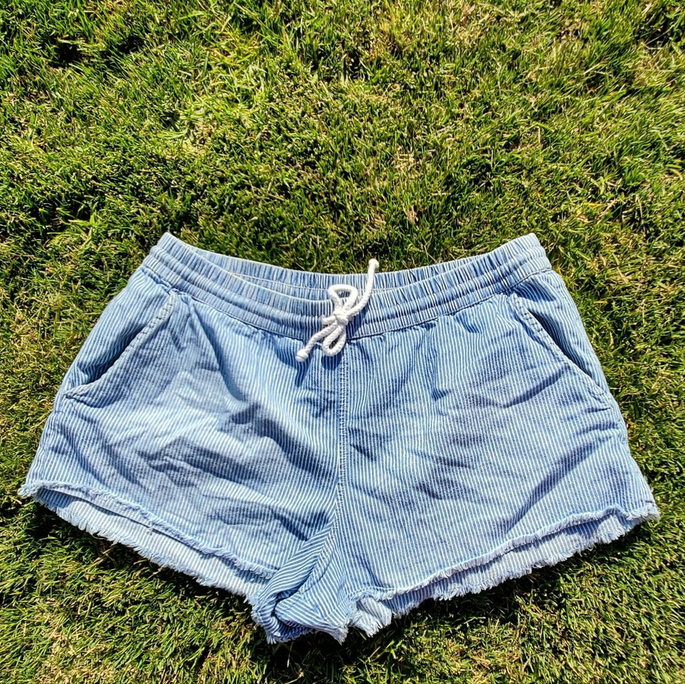 Aerie loose linen casual shorts size Large - Picture 2 of 8